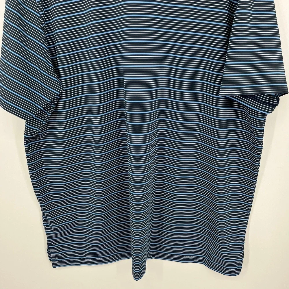 Adidas Mens 2XL Blue Striped Cold Springs Golf Country Club Polo Shirt